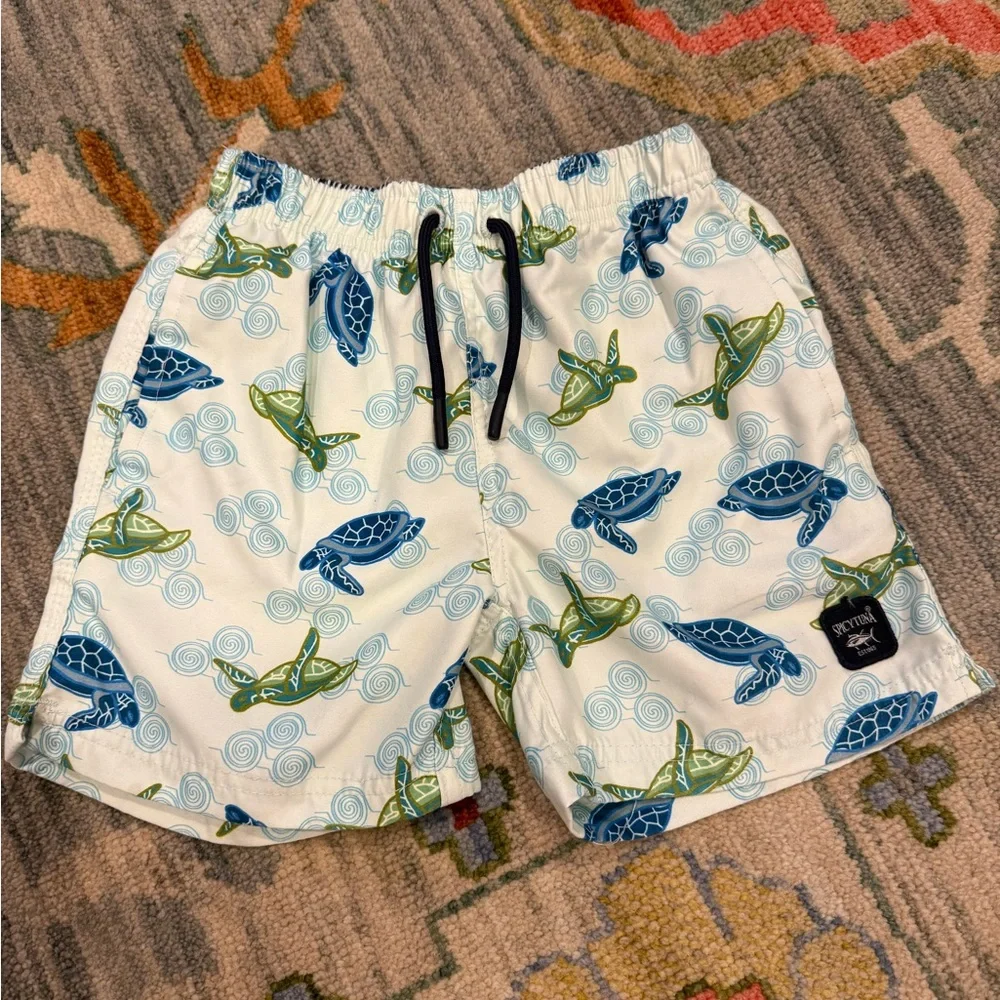 Spicy Tuna Boys Swim Trunks Suit Size 6 Turtles No Liner